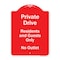 Signmission Private Drive Residents And Guests No Outlet Heavy-Gauge Aluminum Sign, 24" H, RW-1824-9929 A-DES-RW-1824-9929 - alternate 1